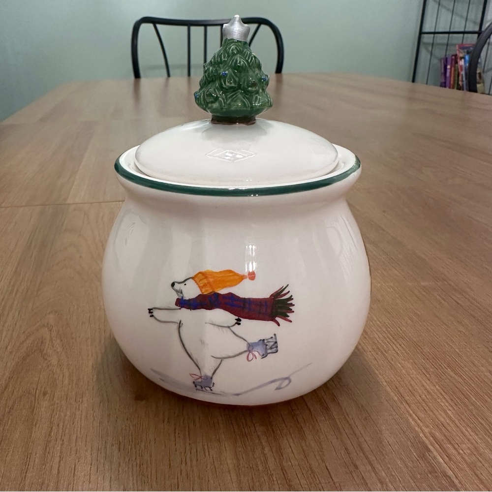 Pfaltzgraff Snow Bear Collection Christmas Sugar Bowl